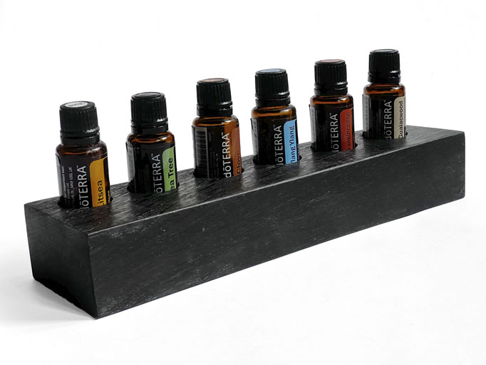 Räuchereichenholz Aufsteller/Display für 6 Fl. dōTERRA oil Nr.3