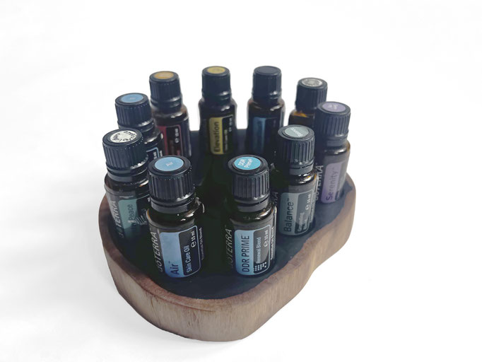 Grenadilholz Aufsteller/Display für 10 Fl. dōTERRA oil Nr.7