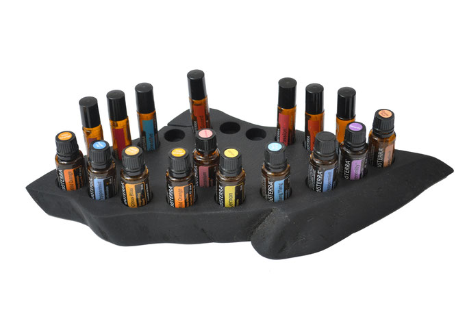 Mooreichenholz Aufsteller/Display für 10 Fl. + 10 Roll-Ons dōTERRA oil