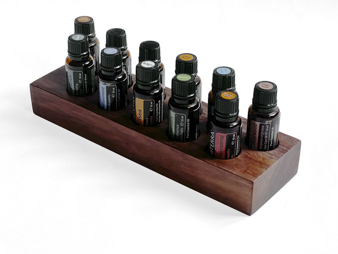 Walnußholz Aufsteller/Display für 11 Fl. dōTERRA oil Nr.20