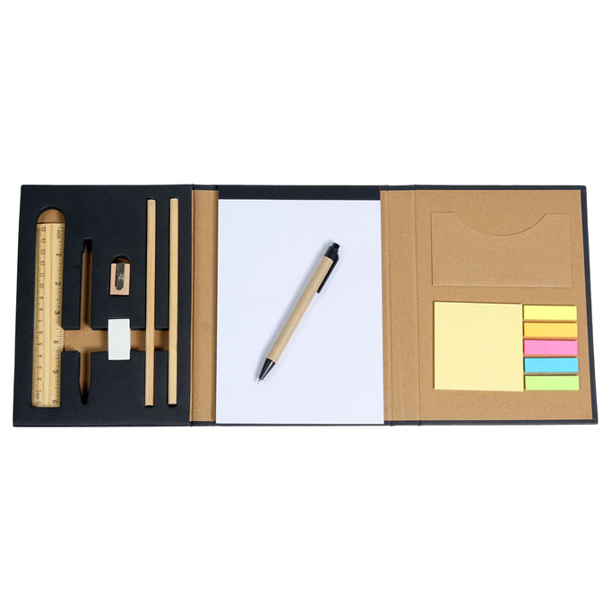 Set de libreta Sorrento en negro y café