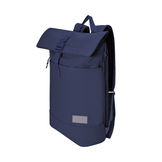 Mochila Flap en azul, gris y rosa