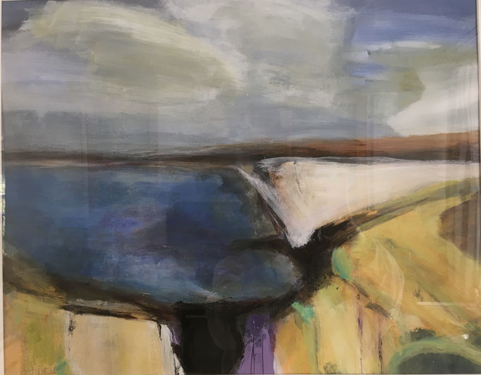 Landschaft 3, aus dem Kunstunterricht, Acryl auf Leinwand, 40 x 40 cm/ nicht verfügbar 