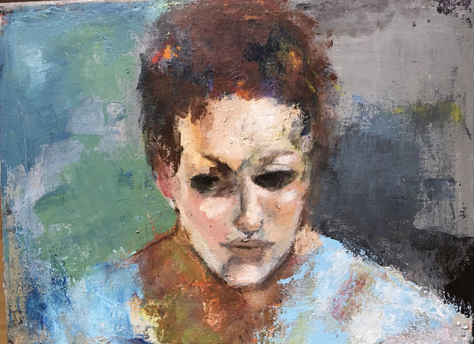 Junge Frau  - ACRYL auf Leinwand, 40 x 30 cm/ nicht verfügbar 