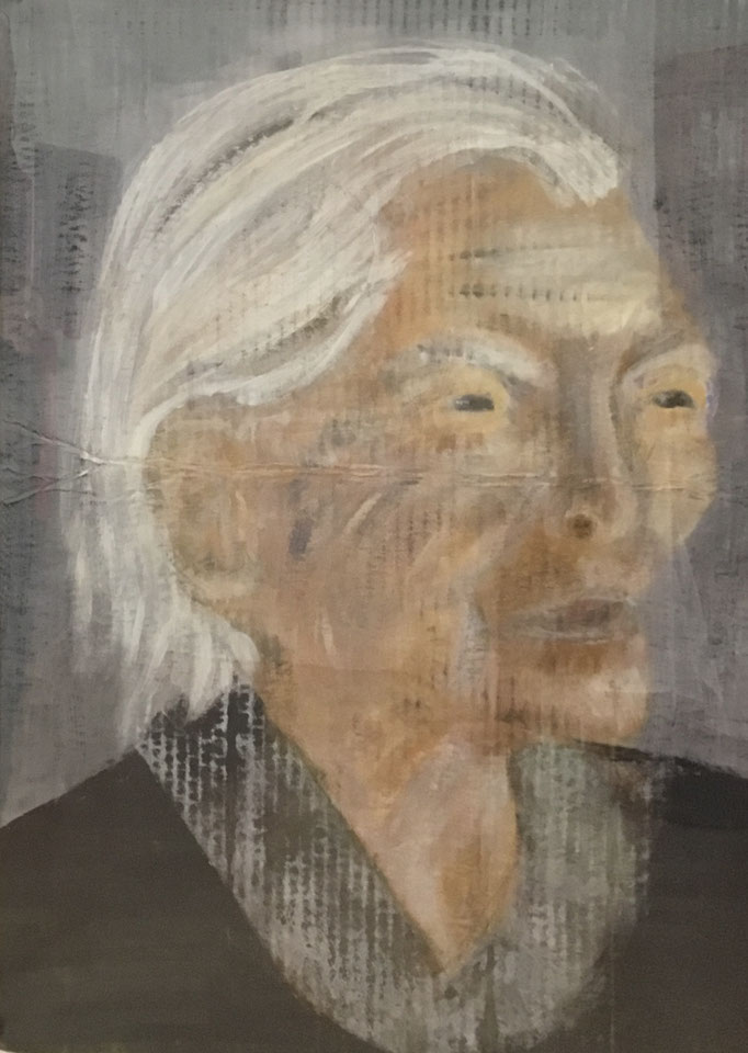 Die Hundertjährige, Acryl auf Karton, 50 x 80 cm
