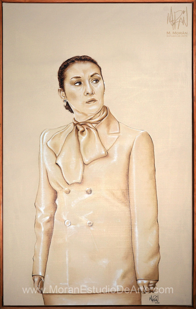 Flor de María López González retrato al oleo PGJEH Procuraduría General de Justicia del Estado de Hidalgo