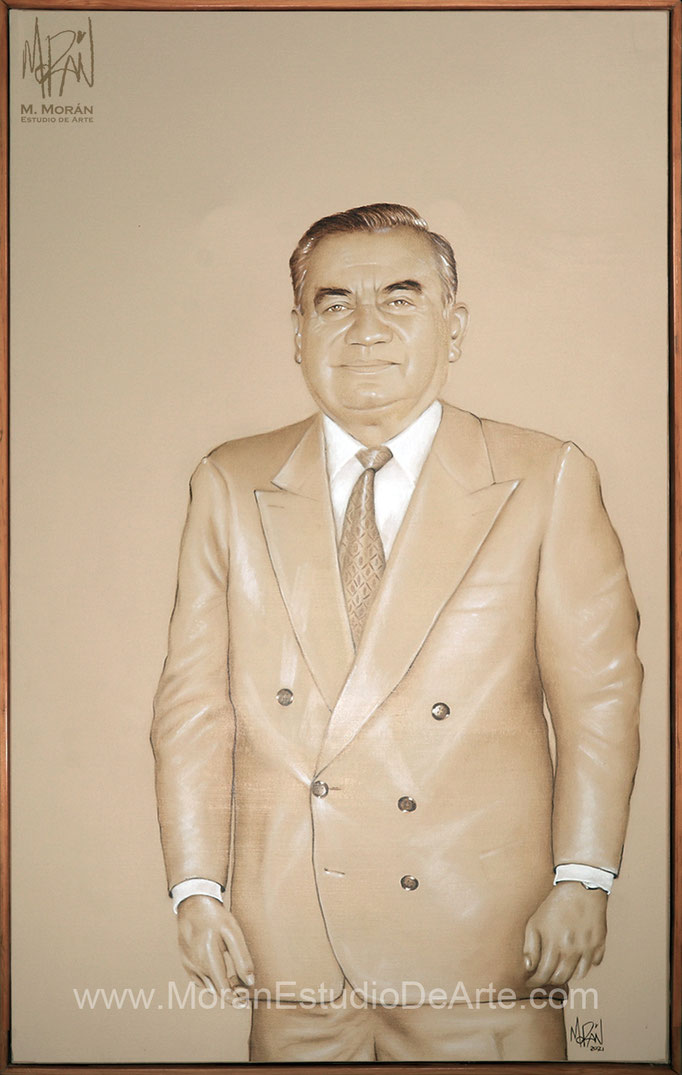 Retrato al oleo Procuraduría General de Justicia del Estado de Hidalgo PGJEH César Vieyra Salgado
