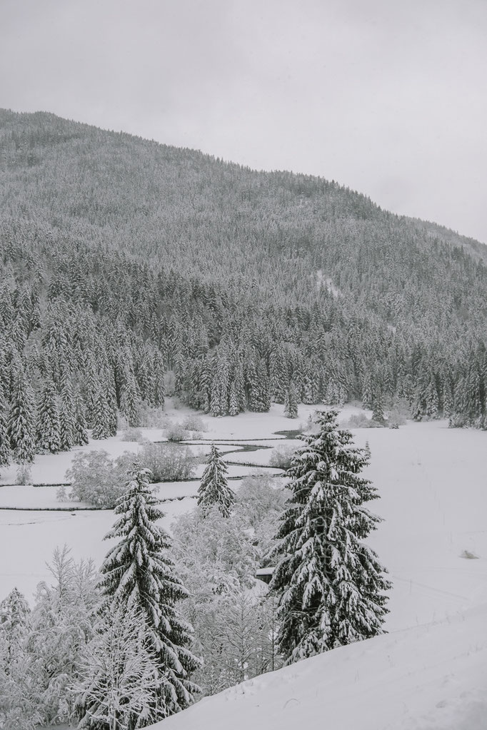 Winter hike around Lake Spitzingsee in the Bavarian Alps