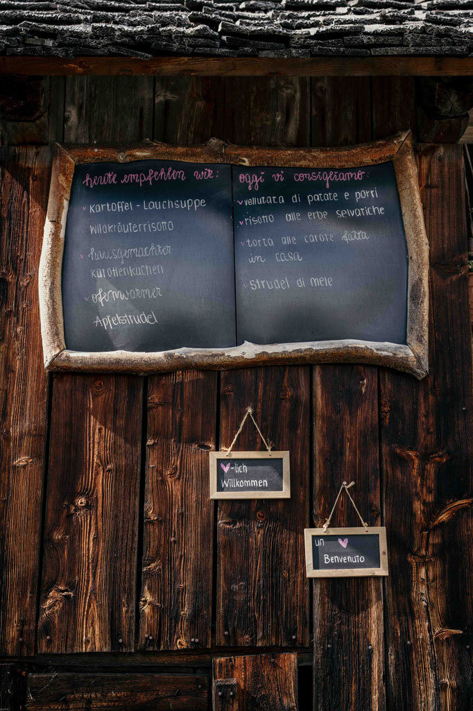 Speisekarte Berger Alm im Antholzertal