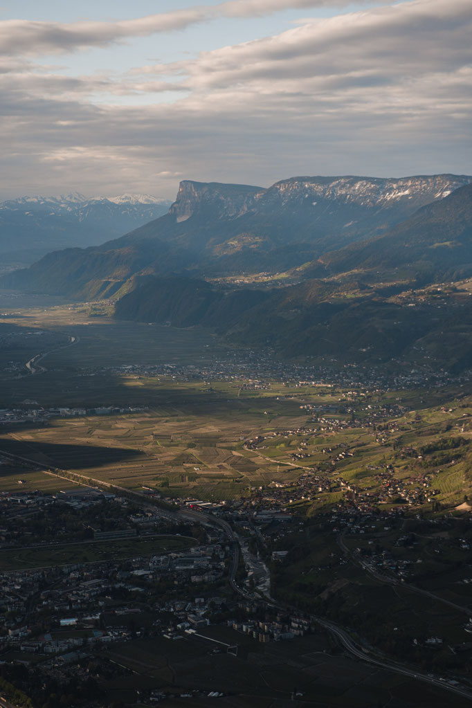 View over the Etsch Valley from the Hochmuth viewing platform, South Tyrol