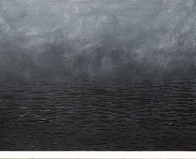 landscape #10 (empty #44) / 2019 year / cloth, mineral pigment, nikawa, gel medium / H53 × W65.2 cm 