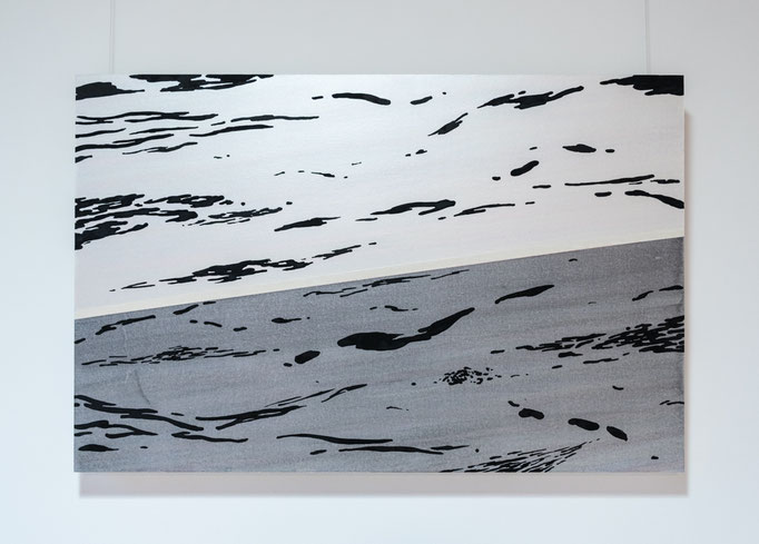 1+(-1)=0 #7 (empty #68)/2022年/綿布、顔料ベース、岩絵具、膠、墨/H100 × W65.3× D5 cm/個人蔵