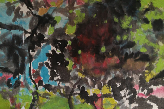 Colourful  by Ji Xu unsigned 96x102cm ink and colour on paper 3,000.00€