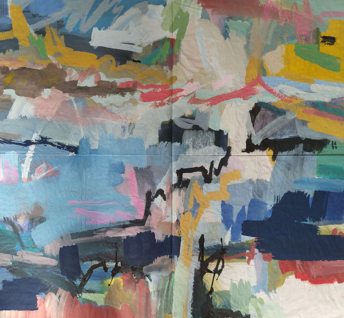 "Big wilderness" N°20 by JI XU ink and colours on paper 103,5x101cm / unsigned 3,500.00€