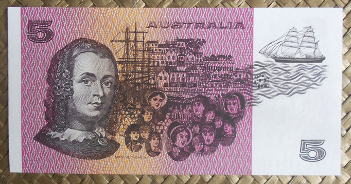 Australia 5 dollars 1983 pk.44d reverso