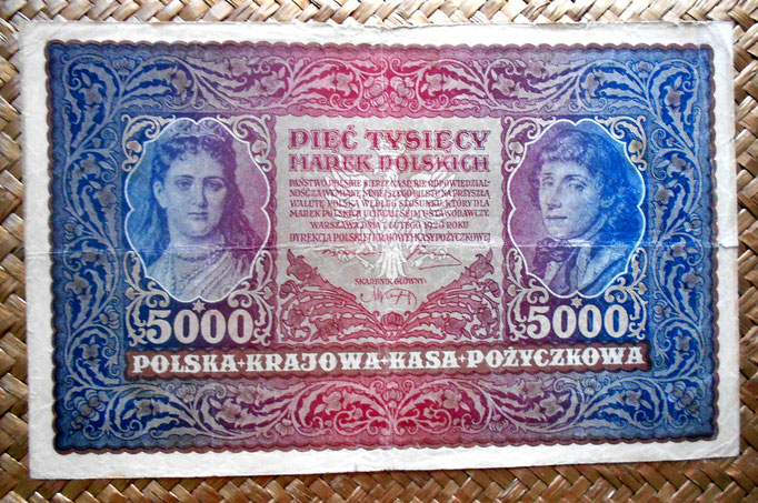 Polonia 5000 marka 1920 (225x140mm) pk. 31 anverso