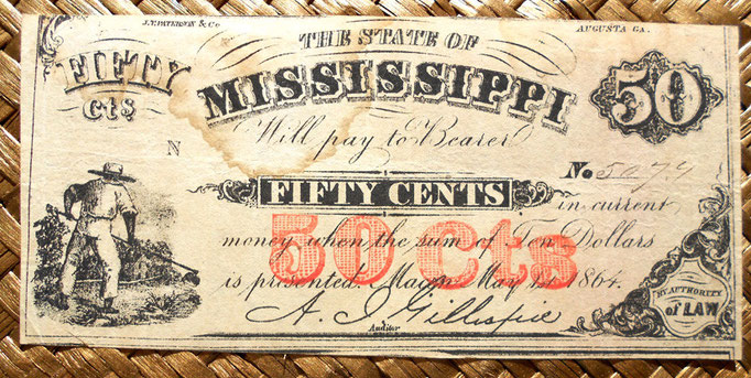 Mississippi 50 centavos 1864