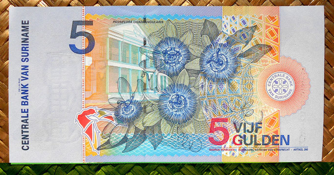 Surinam 5 gulden 2000 reverso
