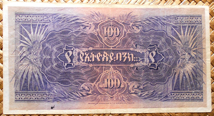 etiopia 100 thaler 1932 reverso