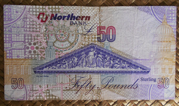 Irlanda del Norte 50 libras 2005 Northern Bank pk.208a reverso