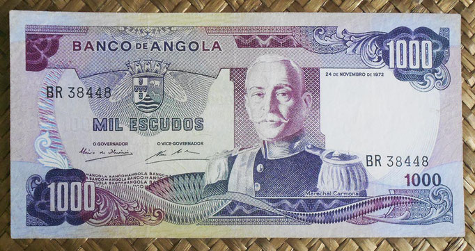 Angola 1.000 escudos 1972 (158x78mm) pk.103 anverso