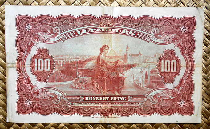 Luxemburgo 100 francos 1944 reverso