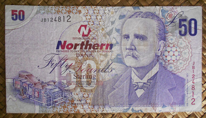 Irlanda del Norte 50 libras 2005 Northern Bank (155x85mm) pk.208a anverso