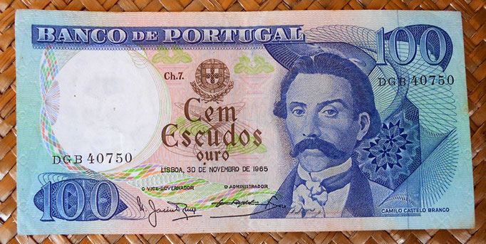 Portugal 100 escudos 1965 anverso