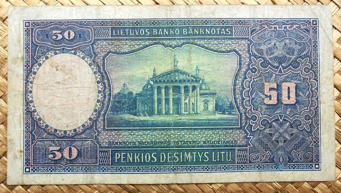 Lituania 50 litu 1928 reverso