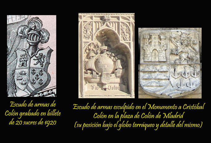 Escudo de armas de Colón (comparamos diferentes composiciones)