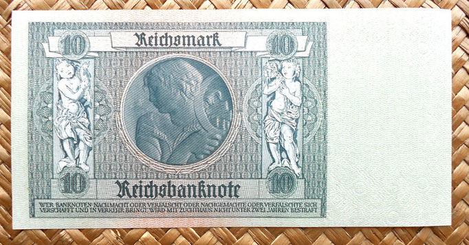 Alemania 10 reichsmark 1929 reverso