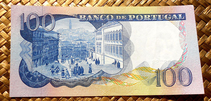 Portugal 100 escudos 1965 reverso