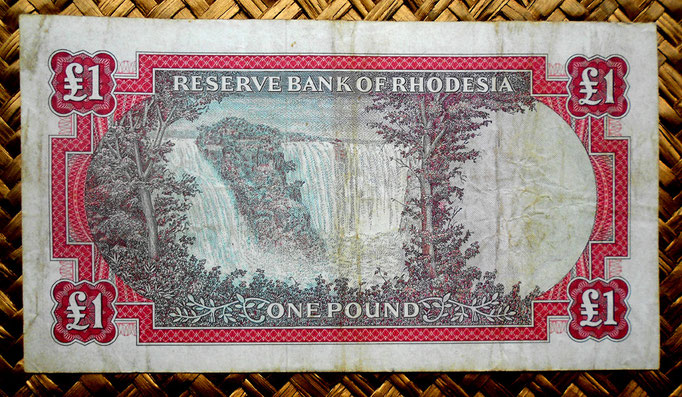 Rodesia 1 pound 1968 reverso