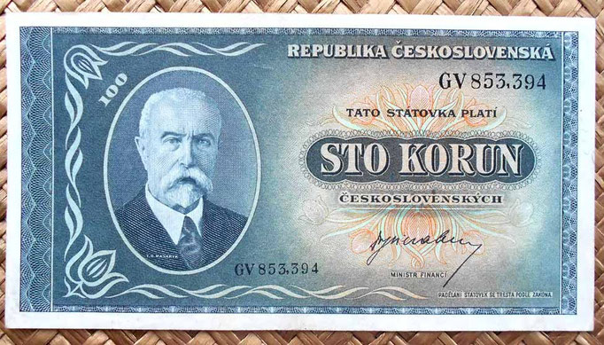 Checoslovaquia 100 korun 1945 anverso