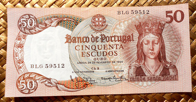 Portugal 50 escudos 1964 anverso
