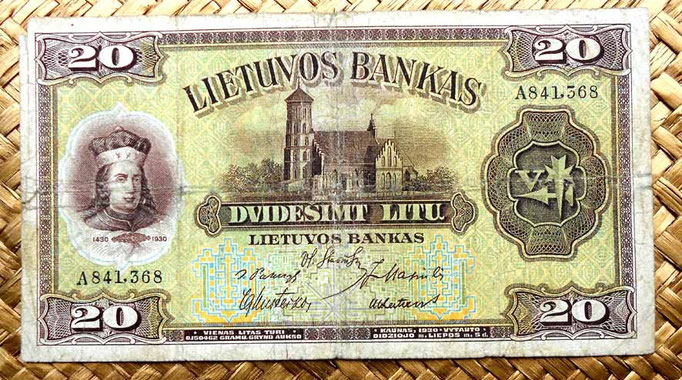 Lituania 20 litu 1930 anverso