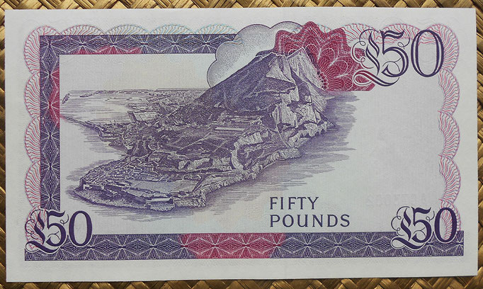 Gibraltar 50 pounds 1986 (167x95mm) pk.24 reverso