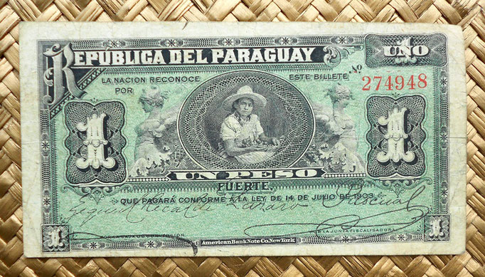 Paraguay 1 peso fuerte 1903 anverso
