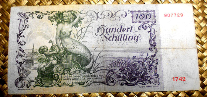 Austria 100 shillings 1949 reverso