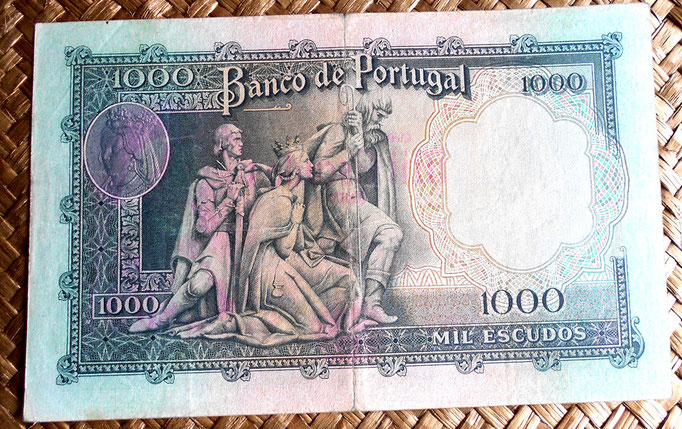 Portugal 1000 escudos 1966 reverso