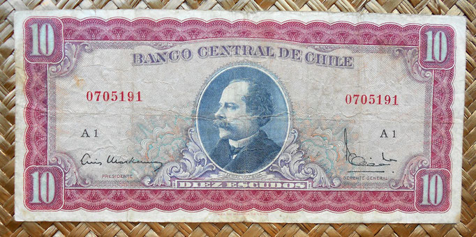 Chile 10 escudos 1962-70 anverso