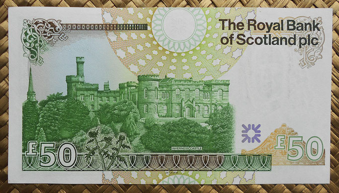 Escocia 50 pounds 2005 (155x85mm) pk.367 reverso