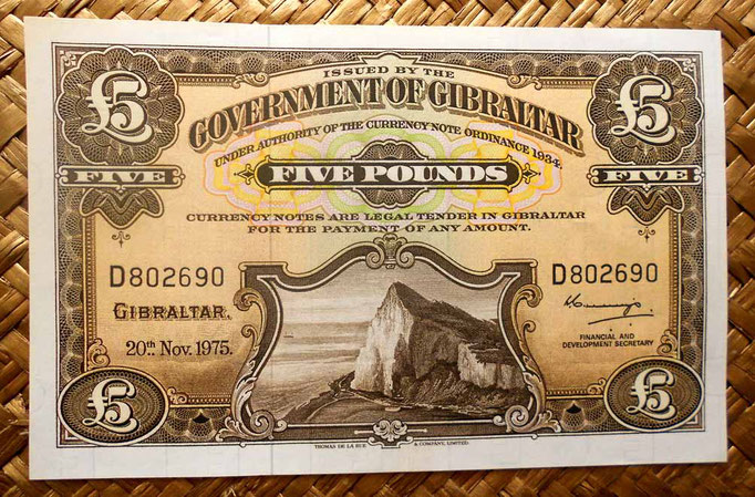 Gibraltar 5 pounds 1975 anverso