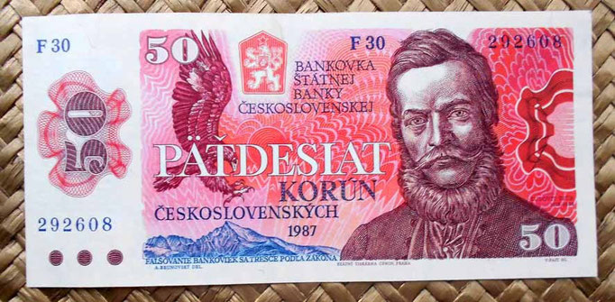 Checoslovaquia 50 korun 1987 anverso