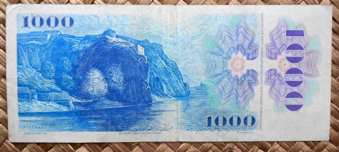 Checoslovaquia 1000 korun 1985 reverso