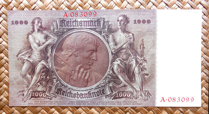 Alemania 1000 reichsmark 1936 reverso