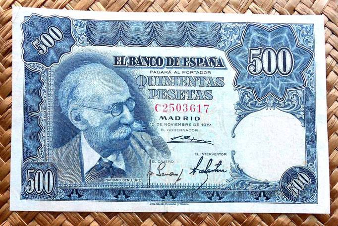 España 500 pesetas 1951 anverso