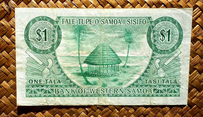 Western Samoa 1 tala 1967 (134x74mm) reverso
