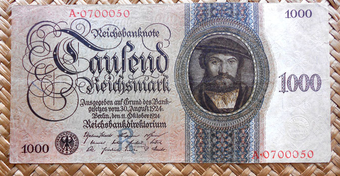 Alemania 1000 reichsmark 1924 anverso