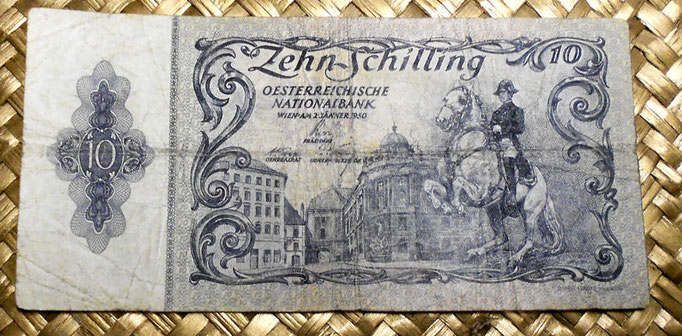 Austria 10 shillings 1950 anverso